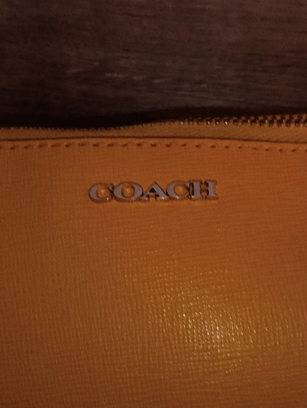 Coach Kylie Yellow Saffiano Leather Silver Chain Hardware Crossbody Handbag - Picture 5 of 8